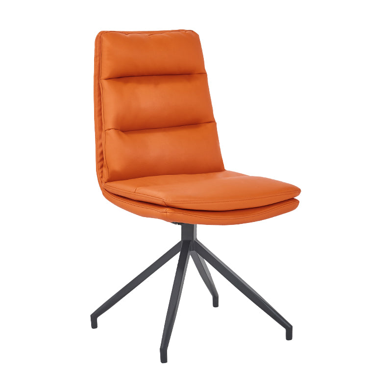 Scandinavian Upholstered Dining Chairs Solid Back Armless Side Chairs for Home Use Orange 1 Piece Clearhalo ' kitchen&dining_furn' 'Dining Chairs' 'Dining Tables & Seating' 'dining_chair' 'furn' 'furn_dining_chair' 'Furniture' 'furniture_dining_chair' 'Kitchen & Dining Furniture' 'kitchen' 3945083