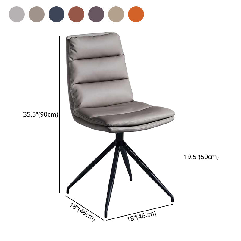 Scandinavian Upholstered Dining Chairs Solid Back Armless Side Chairs for Home Use Clearhalo ' kitchen&dining_furn' 'Dining Chairs' 'Dining Tables & Seating' 'dining_chair' 'furn' 'furn_dining_chair' 'Furniture' 'furniture_dining_chair' 'Kitchen & Dining Furniture' 'kitchen' 3945086