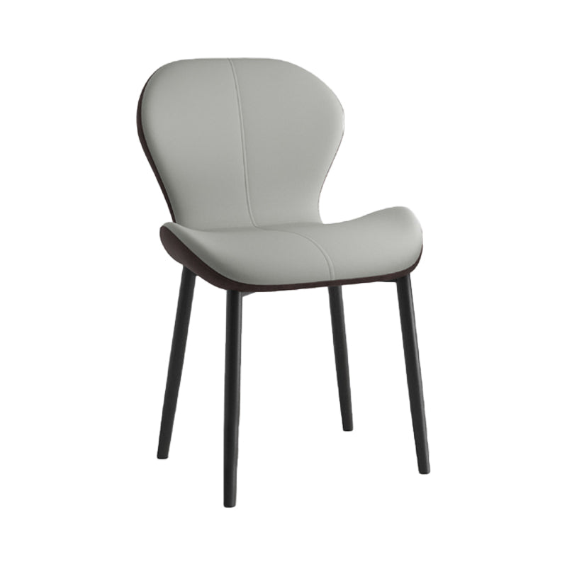 Scandinavian Study Room Side Chair Matte Finish PU Leather Parsons Dining Chair Grey 1 Piece Black Clearhalo ' kitchen&dining_furn' 'Dining Chairs' 'Dining Tables & Seating' 'dining_chair' 'furn' 'furn_dining_chair' 'Furniture' 'furniture_dining_chair' 'Kitchen & Dining Furniture' 'kitchen' 3945088