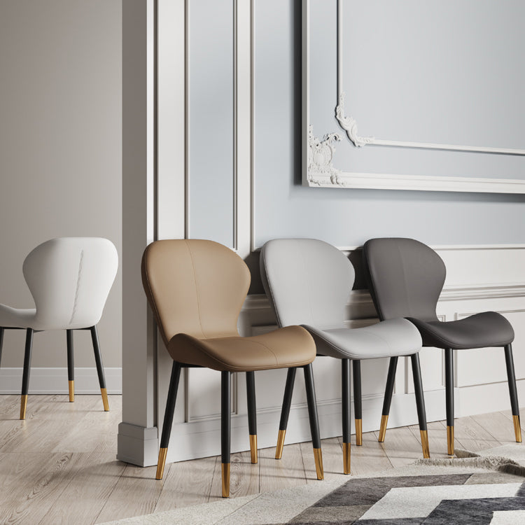 Scandinavian Study Room Side Chair Matte Finish PU Leather Parsons Dining Chair Clearhalo ' kitchen&dining_furn' 'Dining Chairs' 'Dining Tables & Seating' 'dining_chair' 'furn' 'furn_dining_chair' 'Furniture' 'furniture_dining_chair' 'Kitchen & Dining Furniture' 'kitchen' 3945094