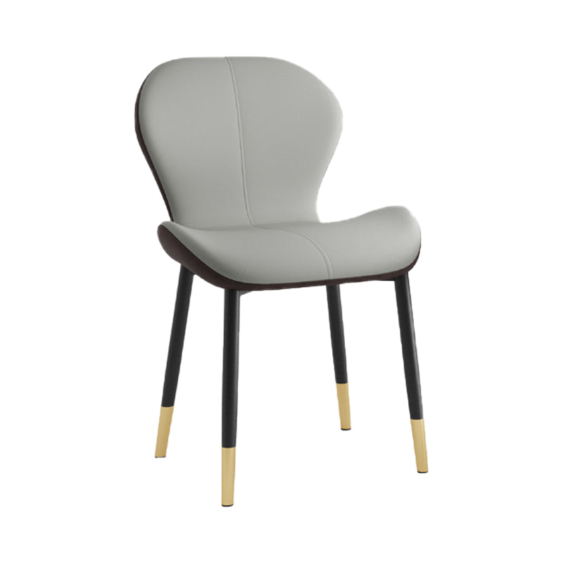 Scandinavian Study Room Side Chair Matte Finish PU Leather Parsons Dining Chair Grey 1 Piece Black Gold Clearhalo ' kitchen&dining_furn' 'Dining Chairs' 'Dining Tables & Seating' 'dining_chair' 'furn' 'furn_dining_chair' 'Furniture' 'furniture_dining_chair' 'Kitchen & Dining Furniture' 'kitchen' 3945099