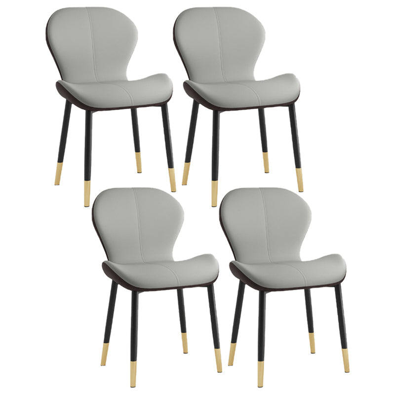 Scandinavian Study Room Side Chair Matte Finish PU Leather Parsons Dining Chair Grey 4 Piece Set Black Gold Clearhalo ' kitchen&dining_furn' 'Dining Chairs' 'Dining Tables & Seating' 'dining_chair' 'furn' 'furn_dining_chair' 'Furniture' 'furniture_dining_chair' 'Kitchen & Dining Furniture' 'kitchen' 3945103