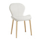 Scandinavian Study Room Side Chair Matte Finish PU Leather Parsons Dining Chair White 1 Piece Brass Gold Clearhalo ' kitchen&dining_furn' 'Dining Chairs' 'Dining Tables & Seating' 'dining_chair' 'furn' 'furn_dining_chair' 'Furniture' 'furniture_dining_chair' 'Kitchen & Dining Furniture' 'kitchen' 3945128