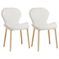 Scandinavian Study Room Side Chair Matte Finish PU Leather Parsons Dining Chair White 2 Piece Set Brass Gold Clearhalo ' kitchen&dining_furn' 'Dining Chairs' 'Dining Tables & Seating' 'dining_chair' 'furn' 'furn_dining_chair' 'Furniture' 'furniture_dining_chair' 'Kitchen & Dining Furniture' 'kitchen' 3945129