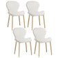 Scandinavian Study Room Side Chair Matte Finish PU Leather Parsons Dining Chair White 4 Piece Set Brass Gold Clearhalo ' kitchen&dining_furn' 'Dining Chairs' 'Dining Tables & Seating' 'dining_chair' 'furn' 'furn_dining_chair' 'Furniture' 'furniture_dining_chair' 'Kitchen & Dining Furniture' 'kitchen' 3945130