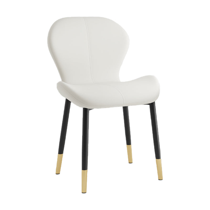Scandinavian Study Room Side Chair Matte Finish PU Leather Parsons Dining Chair White 1 Piece Black Gold Clearhalo ' kitchen&dining_furn' 'Dining Chairs' 'Dining Tables & Seating' 'dining_chair' 'furn' 'furn_dining_chair' 'Furniture' 'furniture_dining_chair' 'Kitchen & Dining Furniture' 'kitchen' 3945131