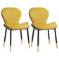 Scandinavian Study Room Side Chair Matte Finish PU Leather Parsons Dining Chair Yellow 2 Piece Set Black Gold Clearhalo ' kitchen&dining_furn' 'Dining Chairs' 'Dining Tables & Seating' 'dining_chair' 'furn' 'furn_dining_chair' 'Furniture' 'furniture_dining_chair' 'Kitchen & Dining Furniture' 'kitchen' 3945141