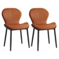 Scandinavian Study Room Side Chair Matte Finish PU Leather Parsons Dining Chair Orange 2 Piece Set Black Clearhalo ' kitchen&dining_furn' 'Dining Chairs' 'Dining Tables & Seating' 'dining_chair' 'furn' 'furn_dining_chair' 'Furniture' 'furniture_dining_chair' 'Kitchen & Dining Furniture' 'kitchen' 3945144