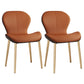 Scandinavian Study Room Side Chair Matte Finish PU Leather Parsons Dining Chair Orange 2 Piece Set Brass Gold Clearhalo ' kitchen&dining_furn' 'Dining Chairs' 'Dining Tables & Seating' 'dining_chair' 'furn' 'furn_dining_chair' 'Furniture' 'furniture_dining_chair' 'Kitchen & Dining Furniture' 'kitchen' 3945147