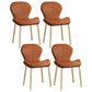 Scandinavian Study Room Side Chair Matte Finish PU Leather Parsons Dining Chair Orange 4 Piece Set Brass Gold Clearhalo ' kitchen&dining_furn' 'Dining Chairs' 'Dining Tables & Seating' 'dining_chair' 'furn' 'furn_dining_chair' 'Furniture' 'furniture_dining_chair' 'Kitchen & Dining Furniture' 'kitchen' 3945148