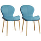 Scandinavian Study Room Side Chair Matte Finish PU Leather Parsons Dining Chair Blue 2 Piece Set Brass Gold Clearhalo ' kitchen&dining_furn' 'Dining Chairs' 'Dining Tables & Seating' 'dining_chair' 'furn' 'furn_dining_chair' 'Furniture' 'furniture_dining_chair' 'Kitchen & Dining Furniture' 'kitchen' 3945156