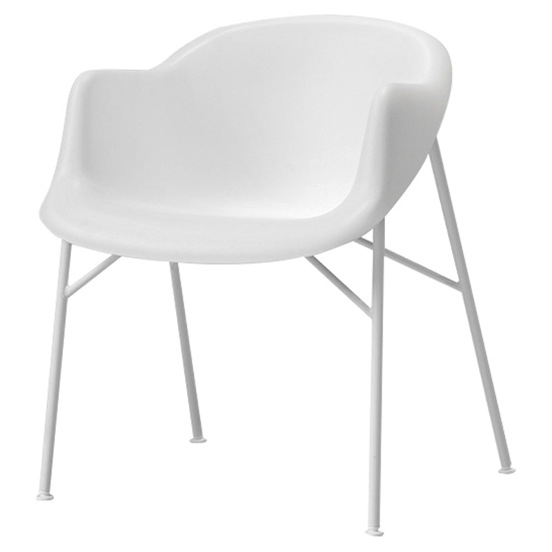 Scandinavian Style Plastic Dining Armchair Solid Back Single Side Chair for Home Use White Clearhalo ' kitchen&dining_furn' 'Dining Chairs' 'Dining Tables & Seating' 'dining_chair' 'furn' 'furn_dining_chair' 'Furniture' 'furniture_dining_chair' 'Kitchen & Dining Furniture' 'kitchen' 3945173