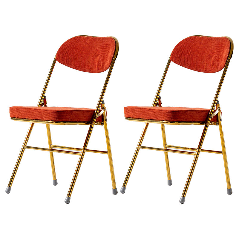 Industrial Style Folding Dining Side Chairs Upholstered Armless Dining Chairs (Set of 2) Red Clearhalo ' kitchen&dining_furn' 'Dining Chairs' 'Dining Tables & Seating' 'dining_chair' 'furn' 'furn_dining_chair' 'Furniture' 'furniture_dining_chair' 'Kitchen & Dining Furniture' 'kitchen' 3945186