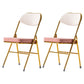 Industrial Style Folding Dining Side Chairs Upholstered Armless Dining Chairs (Set of 2) Pink Clearhalo ' kitchen&dining_furn' 'Dining Chairs' 'Dining Tables & Seating' 'dining_chair' 'furn' 'furn_dining_chair' 'Furniture' 'furniture_dining_chair' 'Kitchen & Dining Furniture' 'kitchen' 3945188