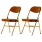 Industrial Style Folding Dining Side Chairs Upholstered Armless Dining Chairs (Set of 2) Brown Clearhalo ' kitchen&dining_furn' 'Dining Chairs' 'Dining Tables & Seating' 'dining_chair' 'furn' 'furn_dining_chair' 'Furniture' 'furniture_dining_chair' 'Kitchen & Dining Furniture' 'kitchen' 3945190