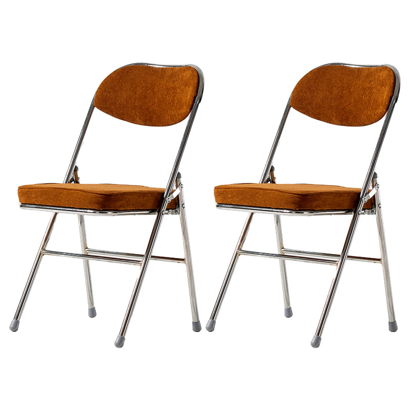 Industrial Style Folding Dining Side Chairs Upholstered Armless Dining Chairs (Set of 2) Light Brown Clearhalo ' kitchen&dining_furn' 'Dining Chairs' 'Dining Tables & Seating' 'dining_chair' 'furn' 'furn_dining_chair' 'Furniture' 'furniture_dining_chair' 'Kitchen & Dining Furniture' 'kitchen' 3945194