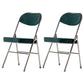 Industrial Style Folding Dining Side Chairs Upholstered Armless Dining Chairs (Set of 2) Dark Green Clearhalo ' kitchen&dining_furn' 'Dining Chairs' 'Dining Tables & Seating' 'dining_chair' 'furn' 'furn_dining_chair' 'Furniture' 'furniture_dining_chair' 'Kitchen & Dining Furniture' 'kitchen' 3945195