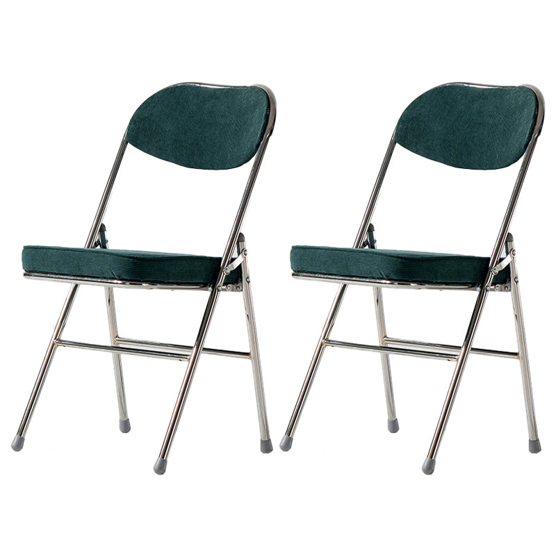 Industrial Style Folding Dining Side Chairs Upholstered Armless Dining Chairs (Set of 2) Dark Green Clearhalo ' kitchen&dining_furn' 'Dining Chairs' 'Dining Tables & Seating' 'dining_chair' 'furn' 'furn_dining_chair' 'Furniture' 'furniture_dining_chair' 'Kitchen & Dining Furniture' 'kitchen' 3945195