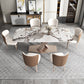 Metal Traditional Luxury Rectangle Table Sintered Stone Top Table with Pedestal Base Clearhalo ' dining_table' 'Dining Tables & Seating' 'Dining Tables' 'furn' 'furn_dining_table' 'Furniture' 'furniture_dining_table' 'Kitchen & Dining Furniture' 'kitchen&dining_furn' 'kitchen' 'kitchen_dining_table' 3945234
