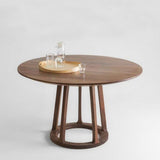 Round Solid Wood Brown Tone Dining Table Modern Pedestal Table for Dining Room Clearhalo ' dining_table' 'Dining Tables & Seating' 'Dining Tables' 'furn' 'furn_dining_table' 'Furniture' 'furniture_dining_table' 'Kitchen & Dining Furniture' 'kitchen&dining_furn' 'kitchen' 'kitchen_dining_table' 3945249