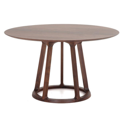 Round Solid Wood Brown Tone Dining Table Modern Pedestal Table for Dining Room Without Chairs Clearhalo ' dining_table' 'Dining Tables & Seating' 'Dining Tables' 'furn' 'furn_dining_table' 'Furniture' 'furniture_dining_table' 'Kitchen & Dining Furniture' 'kitchen&dining_furn' 'kitchen' 'kitchen_dining_table' 3945250
