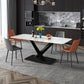 Industrial Sintered Stone Top Dining Table Standard Rectangle Shape Dining Table for Kitchen White Without Chairs Clearhalo ' dining_table' 'Dining Tables & Seating' 'Dining Tables' 'furn' 'furn_dining_table' 'Furniture' 'furniture_dining_table' 'Kitchen & Dining Furniture' 'kitchen&dining_furn' 'kitchen' 'kitchen_dining_table' 3945259