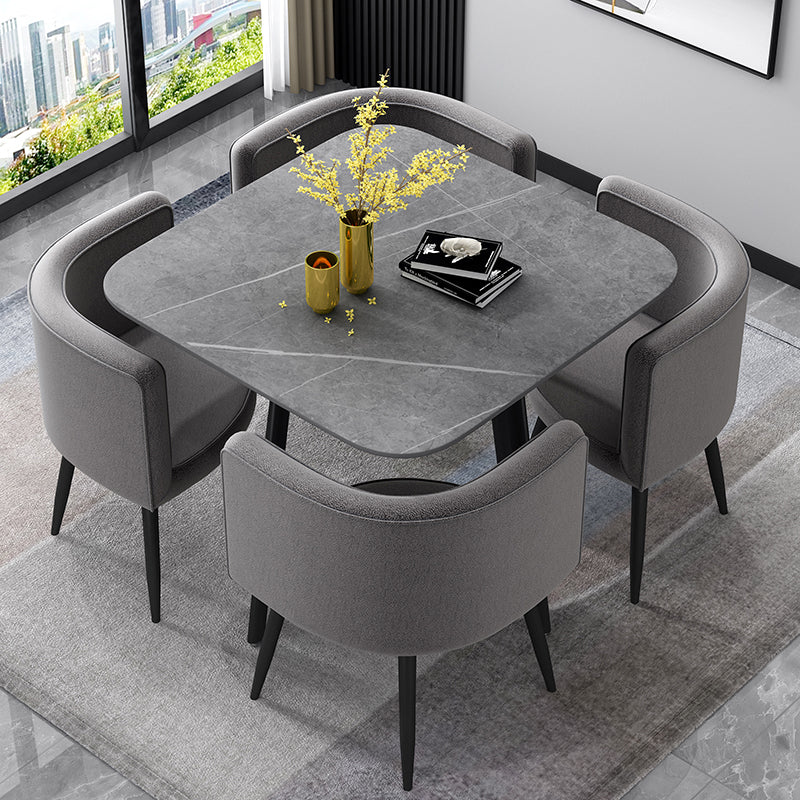 4-foot Dining Site Table Industrial Style Stone 35.5'' Dinette Table for Home Clearhalo ' dining_table' 'Dining Tables & Seating' 'Dining Tables' 'Furniture' 'furniture_dining_table' 'Kitchen & Dining Furniture' 'kitchen&dining_furn' 'kitchen' 'kitchen_dining_table' 3945276