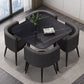 4-foot Dining Site Table Industrial Style Stone 35.5'' Dinette Table for Home Square Black Clearhalo ' dining_table' 'Dining Tables & Seating' 'Dining Tables' 'Furniture' 'furniture_dining_table' 'Kitchen & Dining Furniture' 'kitchen&dining_furn' 'kitchen' 'kitchen_dining_table' 3945278