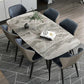 Industrial Standard Sintered Stone Dining Table Kitchen Rectangle Dining Table with 4 Legs Base Clearhalo ' dining_table' 'Dining Tables & Seating' 'Dining Tables' 'furn' 'furn_dining_table' 'Furniture' 'furniture_dining_table' 'Kitchen & Dining Furniture' 'kitchen&dining_furn' 'kitchen' 'kitchen_dining_table' 3945285