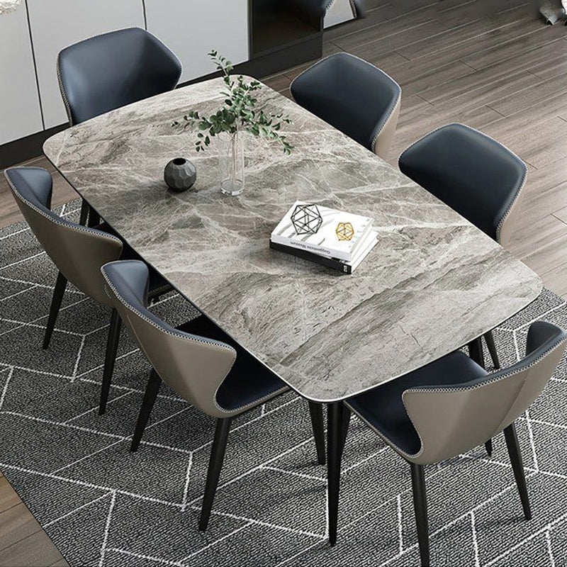 Industrial Standard Sintered Stone Dining Table Kitchen Rectangle Dining Table with 4 Legs Base Clearhalo ' dining_table' 'Dining Tables & Seating' 'Dining Tables' 'furn' 'furn_dining_table' 'Furniture' 'furniture_dining_table' 'Kitchen & Dining Furniture' 'kitchen&dining_furn' 'kitchen' 'kitchen_dining_table' 3945285