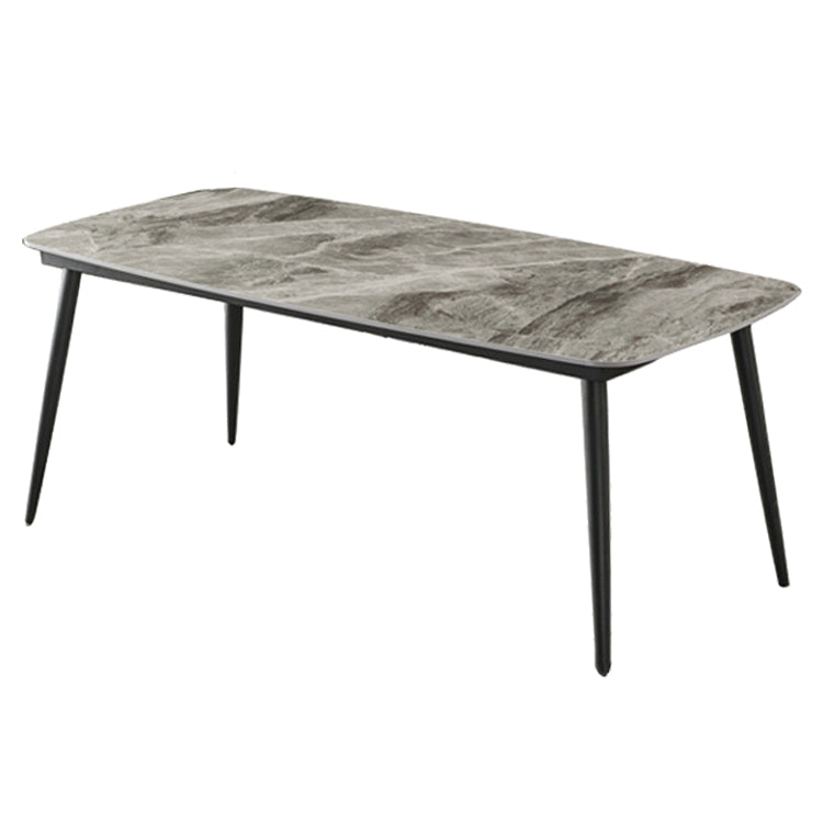 Industrial Standard Sintered Stone Dining Table Kitchen Rectangle Dining Table with 4 Legs Base Gray Without Chairs Clearhalo ' dining_table' 'Dining Tables & Seating' 'Dining Tables' 'furn' 'furn_dining_table' 'Furniture' 'furniture_dining_table' 'Kitchen & Dining Furniture' 'kitchen&dining_furn' 'kitchen' 'kitchen_dining_table' 3945287