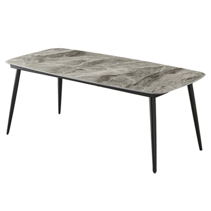 Industrial Standard Sintered Stone Dining Table Kitchen Rectangle Dining Table with 4 Legs Base Gray Without Chairs Clearhalo ' dining_table' 'Dining Tables & Seating' 'Dining Tables' 'furn' 'furn_dining_table' 'Furniture' 'furniture_dining_table' 'Kitchen & Dining Furniture' 'kitchen&dining_furn' 'kitchen' 'kitchen_dining_table' 3945287