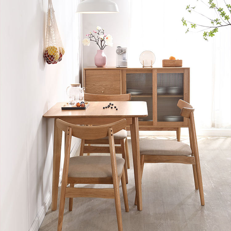 Square 4 Legs Industrial Dining Table Wood Color Fixed Table with Solid Wood Clearhalo ' dining_table' 'Dining Tables & Seating' 'Dining Tables' 'furn' 'furn_dining_table' 'Furniture' 'furniture_dining_table' 'Kitchen & Dining Furniture' 'kitchen&dining_furn' 'kitchen' 'kitchen_dining_table' 3945295