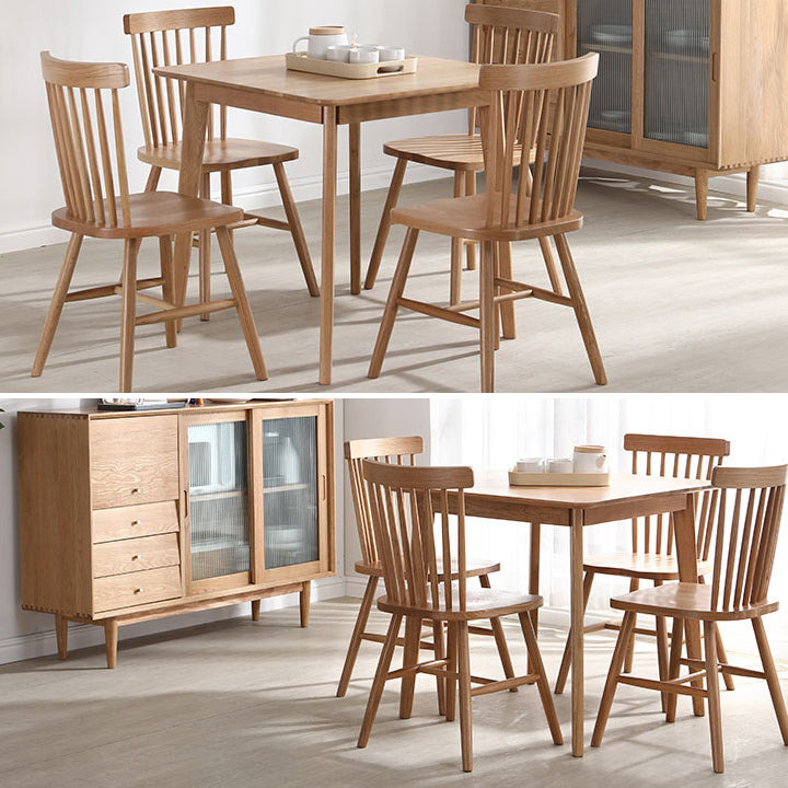 Square 4 Legs Industrial Dining Table Wood Color Fixed Table with Solid Wood Clearhalo ' dining_table' 'Dining Tables & Seating' 'Dining Tables' 'furn' 'furn_dining_table' 'Furniture' 'furniture_dining_table' 'Kitchen & Dining Furniture' 'kitchen&dining_furn' 'kitchen' 'kitchen_dining_table' 3945303