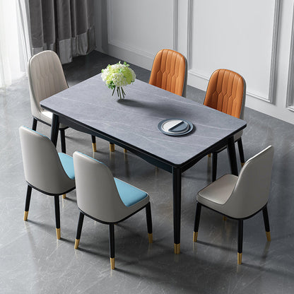 Industrial Sintered Stone Top Standard Dining Table Rectangle Dining Table for Kitchen Gray Without Chairs Clearhalo ' dining_table' 'Dining Tables & Seating' 'Dining Tables' 'furn' 'furn_dining_table' 'Furniture' 'furniture_dining_table' 'Kitchen & Dining Furniture' 'kitchen&dining_furn' 'kitchen' 'kitchen_dining_table' 3945328