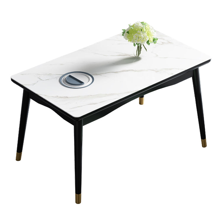 Industrial Sintered Stone Top Standard Dining Table Rectangle Dining Table for Kitchen White Without Chairs Clearhalo ' dining_table' 'Dining Tables & Seating' 'Dining Tables' 'furn' 'furn_dining_table' 'Furniture' 'furniture_dining_table' 'Kitchen & Dining Furniture' 'kitchen&dining_furn' 'kitchen' 'kitchen_dining_table' 3945331
