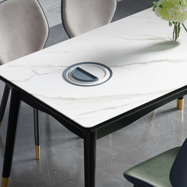 Industrial Sintered Stone Top Standard Dining Table Rectangle Dining Table for Kitchen Clearhalo ' dining_table' 'Dining Tables & Seating' 'Dining Tables' 'furn' 'furn_dining_table' 'Furniture' 'furniture_dining_table' 'Kitchen & Dining Furniture' 'kitchen&dining_furn' 'kitchen' 'kitchen_dining_table' 3945332