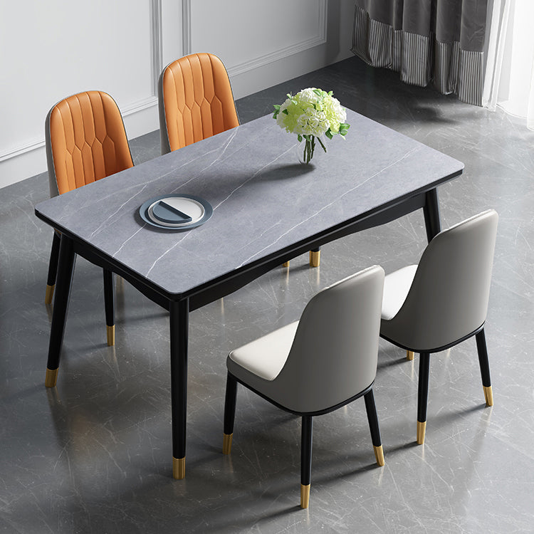 Industrial Sintered Stone Top Standard Dining Table Rectangle Dining Table for Kitchen Clearhalo ' dining_table' 'Dining Tables & Seating' 'Dining Tables' 'furn' 'furn_dining_table' 'Furniture' 'furniture_dining_table' 'Kitchen & Dining Furniture' 'kitchen&dining_furn' 'kitchen' 'kitchen_dining_table' 3945341