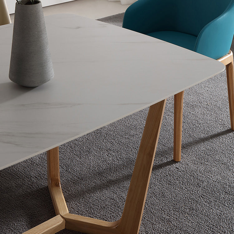 Rectangle Trestle Base Home Furniture Stone Dining Room Collection for Dining Room Clearhalo ' dining_table' 'Dining Tables & Seating' 'Dining Tables' 'furn' 'furn_dining_table' 'Furniture' 'furniture_dining_table' 'Kitchen & Dining Furniture' 'kitchen&dining_furn' 'kitchen' 'kitchen_dining_table' 3945348