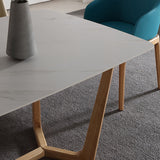 Rectangle Trestle Base Home Furniture Stone Dining Room Collection for Dining Room Clearhalo ' dining_table' 'Dining Tables & Seating' 'Dining Tables' 'furn' 'furn_dining_table' 'Furniture' 'furniture_dining_table' 'Kitchen & Dining Furniture' 'kitchen&dining_furn' 'kitchen' 'kitchen_dining_table' 3945348
