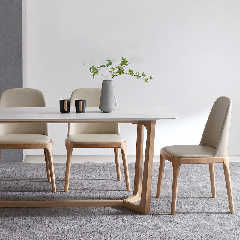 Rectangle Trestle Base Home Furniture Stone Dining Room Collection for Dining Room Clearhalo ' dining_table' 'Dining Tables & Seating' 'Dining Tables' 'furn' 'furn_dining_table' 'Furniture' 'furniture_dining_table' 'Kitchen & Dining Furniture' 'kitchen&dining_furn' 'kitchen' 'kitchen_dining_table' 3945351