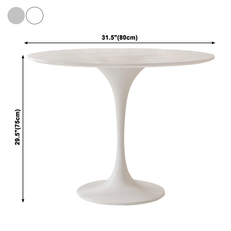 Round Tulip Base Modern Dining Table White Tone Fixed Table for Dining Room Clearhalo ' dining_table' 'Dining Tables & Seating' 'Dining Tables' 'furn' 'furn_dining_table' 'Furniture' 'furniture_dining_table' 'Kitchen & Dining Furniture' 'kitchen&dining_furn' 'kitchen' 'kitchen_dining_table' 3945373