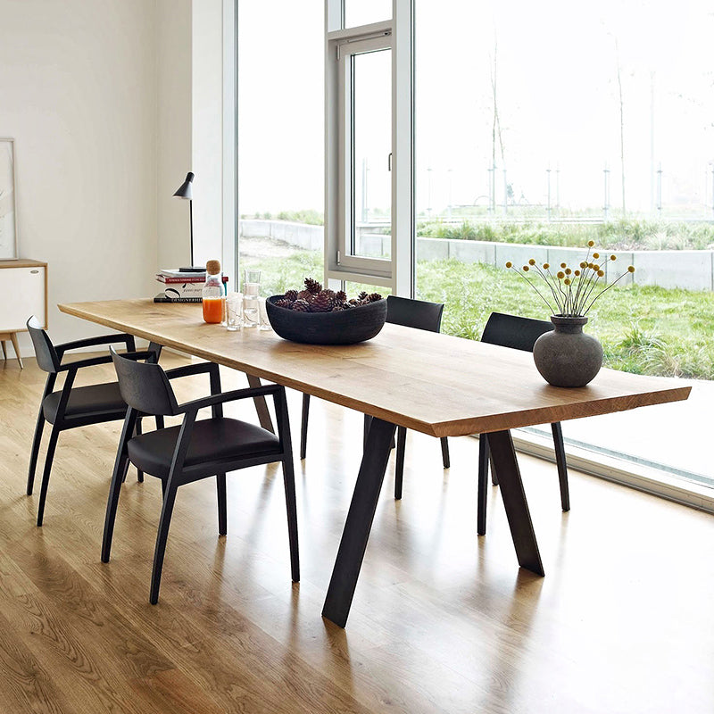 Metal Industrial Rectangle Dining Table Solid Wood Top Table with 4 Legs Clearhalo ' dining_table' 'Dining Tables & Seating' 'Dining Tables' 'furn' 'furn_dining_table' 'Furniture' 'furniture_dining_table' 'Kitchen & Dining Furniture' 'kitchen&dining_furn' 'kitchen' 'kitchen_dining_table' 3945376