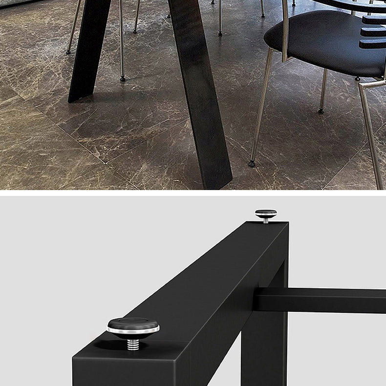 Metal Industrial Rectangle Dining Table Solid Wood Top Table with 4 Legs Clearhalo ' dining_table' 'Dining Tables & Seating' 'Dining Tables' 'furn' 'furn_dining_table' 'Furniture' 'furniture_dining_table' 'Kitchen & Dining Furniture' 'kitchen&dining_furn' 'kitchen' 'kitchen_dining_table' 3945382