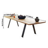 Metal Industrial Rectangle Dining Table Solid Wood Top Table with 4 Legs Clearhalo ' dining_table' 'Dining Tables & Seating' 'Dining Tables' 'furn' 'furn_dining_table' 'Furniture' 'furniture_dining_table' 'Kitchen & Dining Furniture' 'kitchen&dining_furn' 'kitchen' 'kitchen_dining_table' 3945387