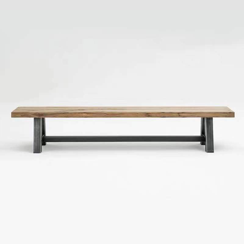 Metal Industrial Rectangle Dining Table Solid Wood Top Table with Trestle Base Clearhalo ' dining_table' 'Dining Tables & Seating' 'Dining Tables' 'furn' 'furn_dining_table' 'Furniture' 'furniture_dining_table' 'Kitchen & Dining Furniture' 'kitchen&dining_furn' 'kitchen' 'kitchen_dining_table' 3945392