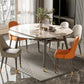 4-foot Stone Dinette Table Contemporary Round Dining Table with Drop Leaf Clearhalo ' dining_table' 'Dining Tables & Seating' 'Dining Tables' 'furn' 'furn_dining_table' 'Furniture' 'furniture_dining_table' 'Kitchen & Dining Furniture' 'kitchen&dining_furn' 'kitchen' 'kitchen_dining_table' 3945405