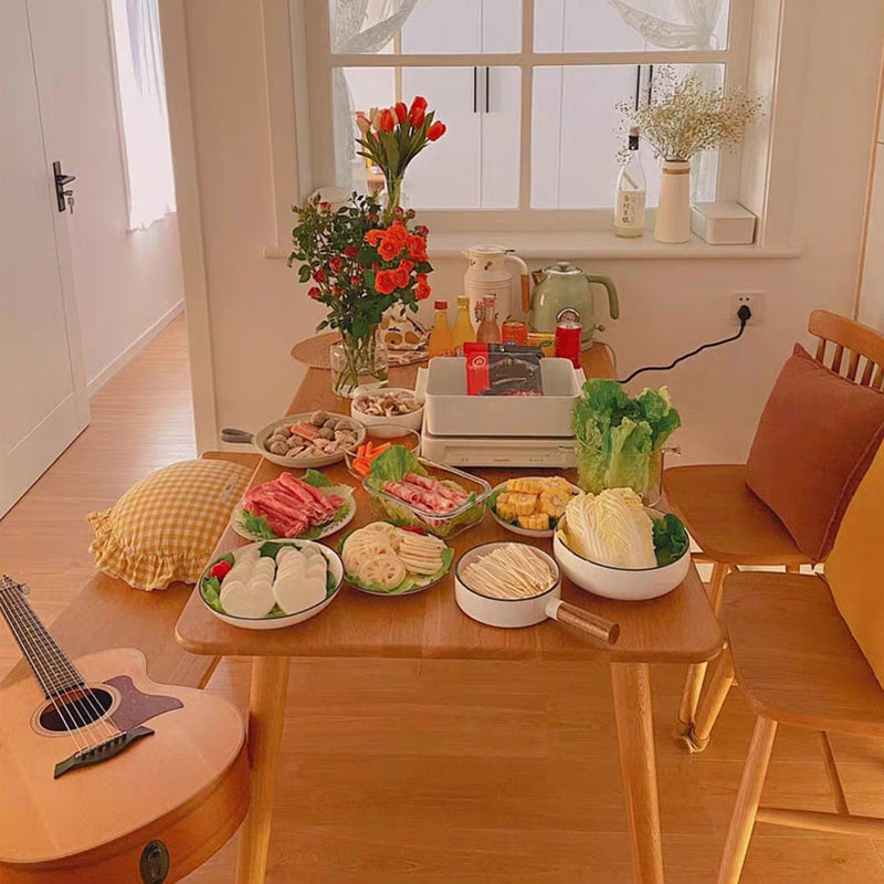 Rectangle Casual Style Dining Table Wood Color Fixed Table with Solid Wood Clearhalo ' dining_table' 'Dining Tables & Seating' 'Dining Tables' 'furn' 'furn_dining_table' 'Furniture' 'furniture_dining_table' 'Kitchen & Dining Furniture' 'kitchen&dining_furn' 'kitchen' 'kitchen_dining_table' 3945418