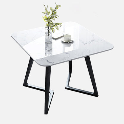 Industrial Square Shape Sintered Stone Dining Table White Standard Dining Table for Kitchen Without Chairs Clearhalo ' dining_table' 'Dining Tables & Seating' 'Dining Tables' 'furn' 'furn_dining_table' 'Furniture' 'furniture_dining_table' 'Kitchen & Dining Furniture' 'kitchen&dining_furn' 'kitchen' 'kitchen_dining_table' 3945433