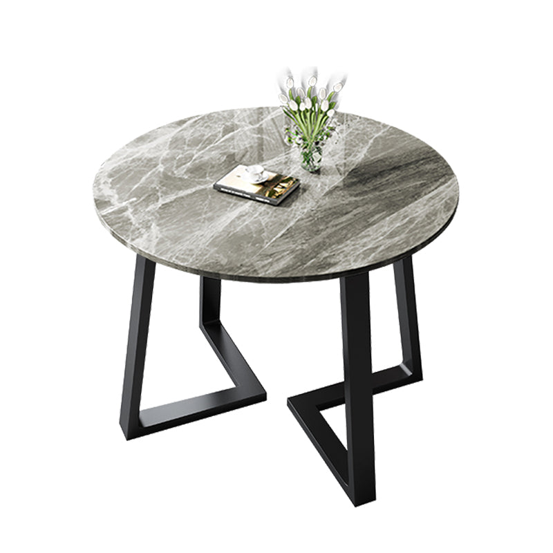 Glam Round 31 inch Dining Table Standard Sintered Stone Dining Table with for Kitchen Gray Without Chairs Clearhalo ' dining_table' 'Dining Tables & Seating' 'Dining Tables' 'furn' 'furn_dining_table' 'Furniture' 'furniture_dining_table' 'Kitchen & Dining Furniture' 'kitchen&dining_furn' 'kitchen' 'kitchen_dining_table' 3945439